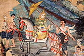 Chiang Mai - The Wat Phra Singh temple. Murals of the Viharn Lai Kham illustrating Jataka tales and other stories. 
